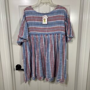 NWT Free People Summer Nights Tunic Top Women’s M Blue Lagoon